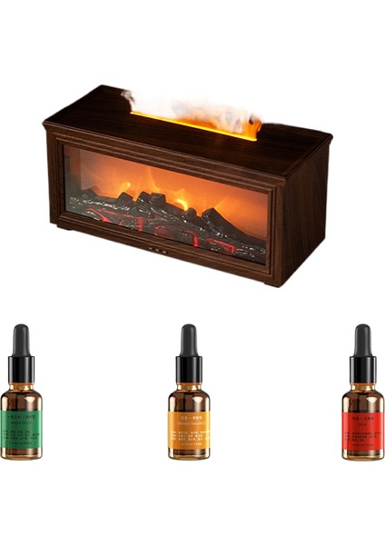 3D Simüle Edilmiş Şömine Alevi Aroma Difüzörü, Masaüstü Ev Uzaktan Kumandalı Simüle Edilmiş Kömür Şömine Nemlendiricisi (Yurt Dışından)