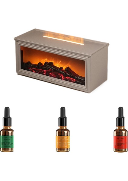 3D Simüle Edilmiş Şömine Alevi Aroma Difüzörü, Masaüstü Ev Uzaktan Kumandalı Simüle Edilmiş Kömür Şömine Nemlendiricisi (Yurt Dışından)
