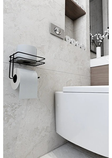 Yapışkanlı Tuvalet Kağıtlığı Tutacağı Askısı Mat Siyah Metal Tuvalet Kağıtlık fırsatları