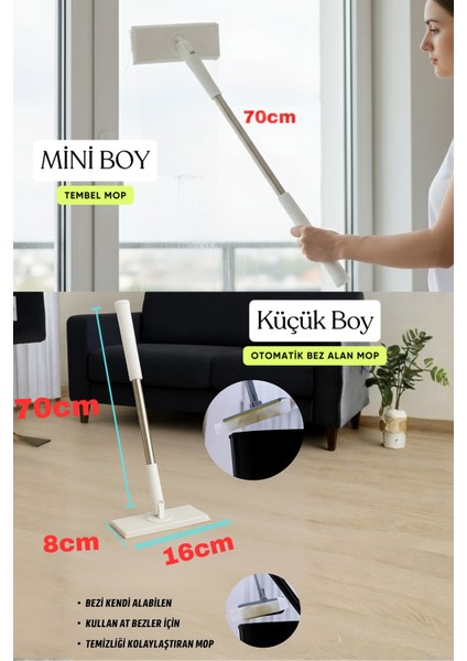 Tembel Mop Tüm Bezleri Kendi Alabilen Otomatik Mop Yüzey Temizlik Havlusu Kullan At Bezler Için