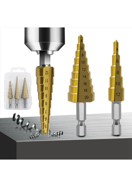 Adım Matkap Bit 6 Pcs Hss Adım Matkap Bit Seti Koni Delik Kesici Konik Metrik Nitriding Hex Çekirdek Matkap Bitleri Altın (Yurt Dışından) modelleri