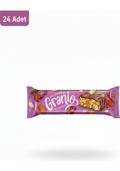 Sütlü Çikolata Kaplamalı Hurmalı Bademli Bar 40 gr 24 Adet fiyatları