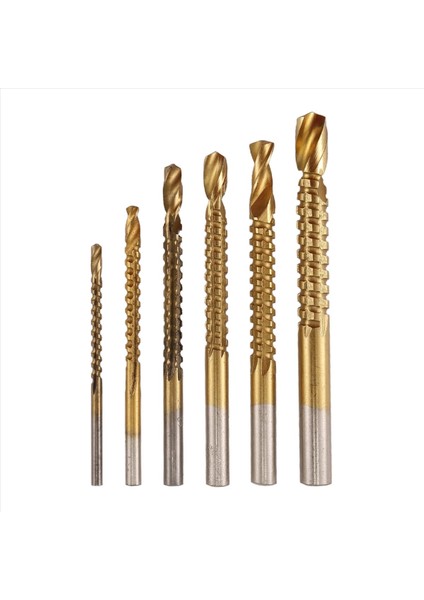 6pcs Titanyum Matkap Testere Bit Seti Hss Tutulmuş Bit Delek Sondajı 3-8mm Carpenter Hacksaw Matkap Bitleri Kiti (Yurt Dışından)