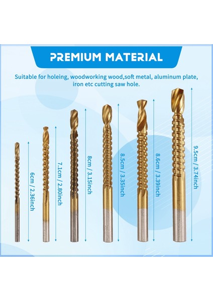 6pcs Titanyum Matkap Testere Bit Seti Hss Tutulmuş Bit Delek Sondajı 3-8mm Carpenter Hacksaw Matkap Bitleri Kiti (Yurt Dışından) indirimleri