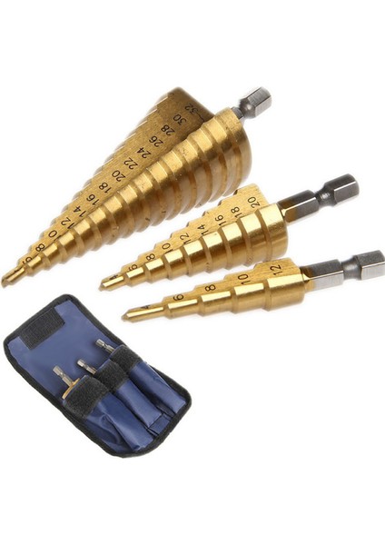 3pc Adım Koni Konik Matkap Bit Seti Set Kesici Metriği 4-12/20/32MM S-140 Manyetik Onarım Mat Çalışma Mat 932 ° F (Yurt Dışından) fiyatları