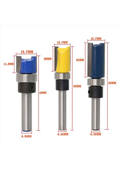 6pcs 1/4 Inç Shank Flush Trim Yönlendirici Bitleri Desen Şablon Bit Seti Ağaç Işleme Üst Rulman Frezeleme Araçları (Yurt Dışından) fiyatları