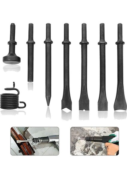 8pc Hava Kepçesi Kafa Seti Pnömatik Kesme Hava Çekme Yumruk Yonga Aracı Pnömatik Kesme Hava Hamme Kesme Paslama (Yurt Dışından) fiyatları