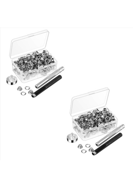 200PCS Metal Eyelets Set 6mm Grommet Halkalar Kiti Dıy Aksesuarları Için Montaj Yumruk Çubuğu Deri El Sanatları Giysileri Onarım (Yurt Dışından)