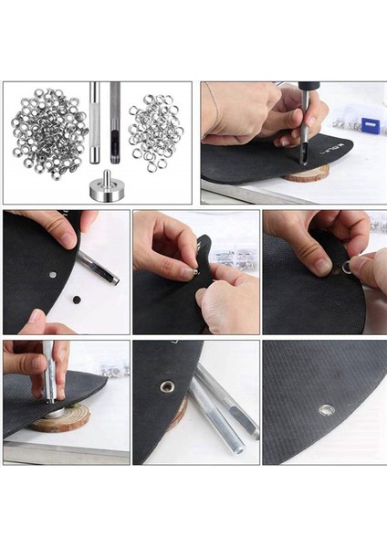 200PCS Metal Eyelets Set 6mm Grommet Halkalar Kiti Dıy Aksesuarları Için Montaj Yumruk Çubuğu Deri El Sanatları Giysileri Onarım (Yurt Dışından) fırsatları