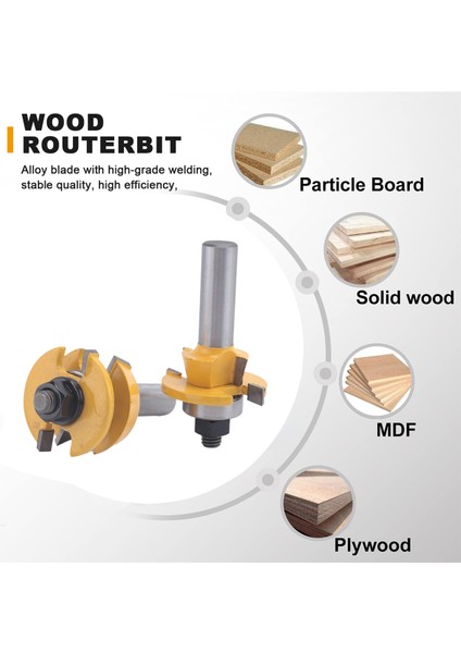 2pcs Ray Yönlendirici Bit 1/2 Inç Şafak Shaker Ahşap Kesme Kesici (Yurt Dışından) fırsatları