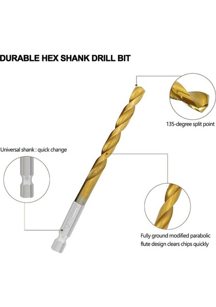 30 Pcs Titanyum Etki Matkap Bit Seti Hex Hss Twist Matkap Bitleri Çelik Bakır Alüminyum Çinko Alaşımı Için Depolama (Yurt Dışından) fiyatları