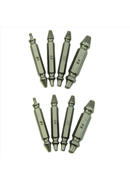 8x Vidalı Çıkarcı Matkap Bitleri Kılavuz Kırık Cıvata Çıkartma Kolay Out 1 2 3 4 (Yurt Dışından)