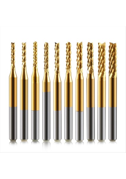 Uç Değirmen Setleri 10 Adet Titanyum Ceket Uç Fabrikası 1/8 Inç Şey (Yurt Dışından)