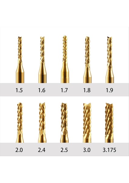 Uç Değirmen Setleri 10 Adet Titanyum Ceket Uç Fabrikası 1/8 Inç Şey (Yurt Dışından) fiyatları