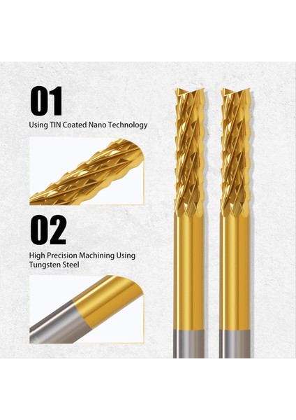 Uç Değirmen Setleri 10 Adet Titanyum Ceket Uç Fabrikası 1/8 Inç Şey (Yurt Dışından) fırsatları