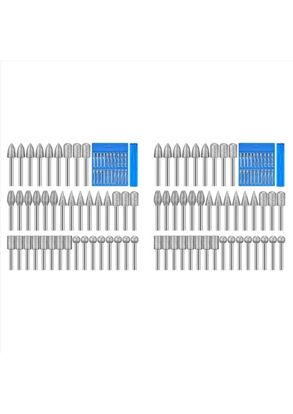 80 Adet Elmas Burr Bitleri Taş Oyma Seti Dremel Rotary Aracı Için 1/8 Inç Şafak (Yurt Dışından)