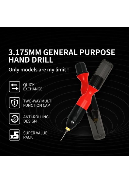 3 175MM Genel Amaçlı Hobi Mini Kullanışlı Matkap El Matkap Seti 5 Pcs Tungsten Çelik Matkap Bitleri 0 5/0 8/1 0/1 5/2 0 mm (Yurt Dışından) modelleri