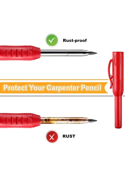 24 Yatık ile 4 Mekanik Marangoz Kalemli Mekanik Kalem Seti Marangozlar Için Uzun Kafalar Derin Delik Markeri (Yurt Dışından) fiyatları