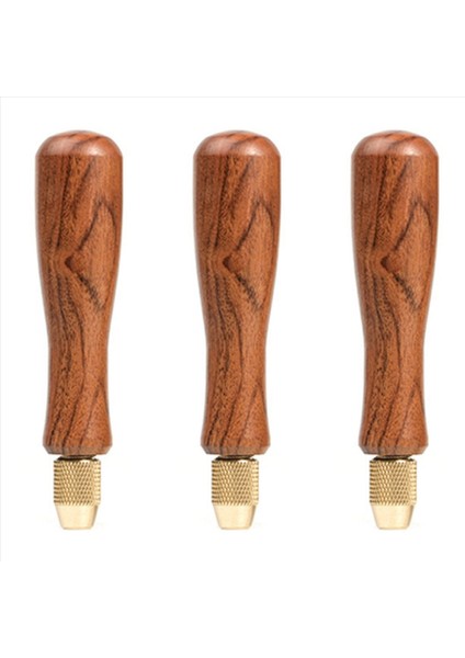 3x Ahşap Dosya Tutma Ahşap Kulplar Küçük Dosyalar Için Pirinç Kolet Chuck ile Aksesuarlar Dıy (Yurt Dışından)