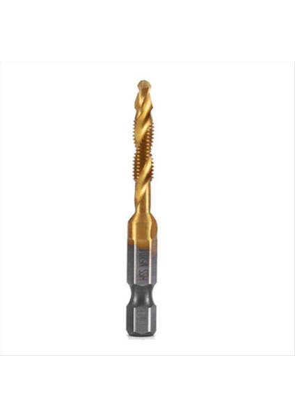 M5X0 8mm Hex Shank Titanyum Kaplama Hss Vidalı Iplik Metrik Musluk Matkap Bitleri Vida Makinesi Tap Açma Pah Aracı (Yurt Dışından)