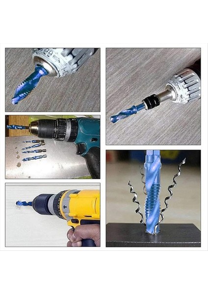 6pcs Yüksek Hızlı Çelik 4341 Titanyum Kaplamalı Kompozit Musluk Matkap ve Tap Entegre Makine Tap M3 M4 M5 M6 M8 M10 (Yurt Dışından) indirimleri