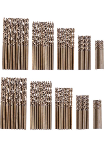 100PCS Matkap Gücü Araçları M35 Kobalt Matkap Bit Seti Hss-Co Matkap Seti 1-3mm Sertleştirilmiş Çelikte Delmek Için (Yurt Dışından)