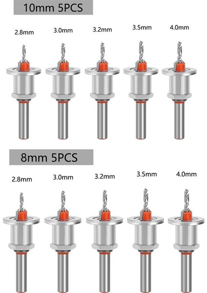 5pc 8mm Hss Counterk Ahşap Yönlendirici Bit Seti Öğütme Kesici Vida Extractor Yıkım Ahşap Çekirdek Matkap Bitleri (Yurt Dışından)
