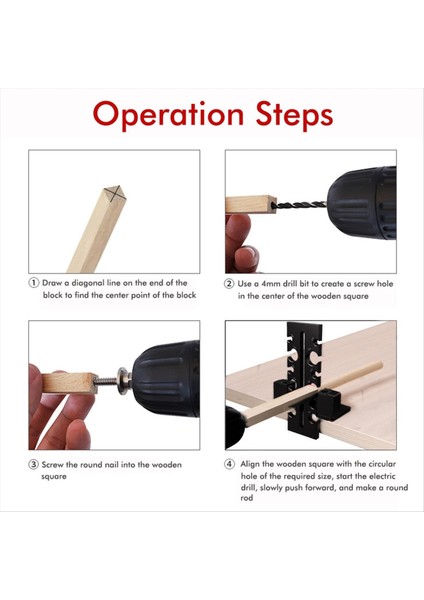 Elektrikli Matkap Yuvarlak Çubuk Dübel Maker 7-18MM Ayarlanabilir Dübel Maker Jigs Ahşap Matkap Freze Dökme Dübel Yuvarlak Çubuk (Yurt Dışından) fırsatları