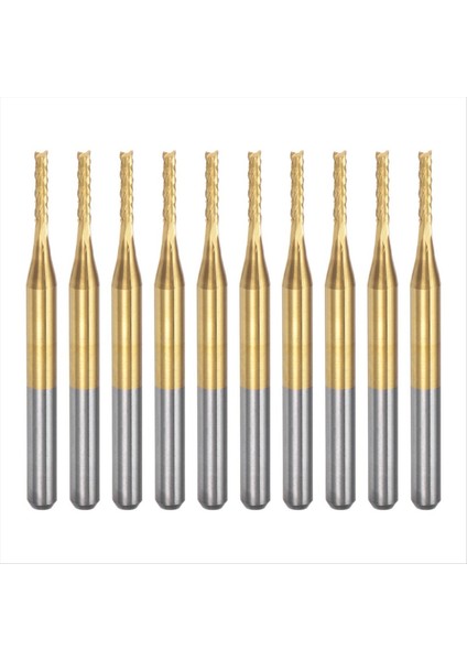 10 Adet Titanyum Ceket Karbür Uç Fabrikası Gravür Freze Kesici Cnc Yönlendirici Bitleri Pcb Makinesi Için 1/8 Inç Sap 1 4mm (Yurt Dışından)