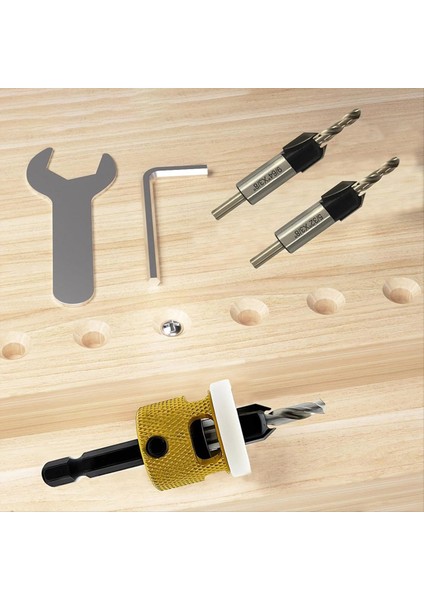 Hex Shank Counterk Matkap Bit Seti 1/8 Inç 9/64 Inç 5/32 Inç Ahşap Konuşma Matkap Bitleri+Ayarlanabilir Bit Derinlik Durumu (Yurt Dışından) modelleri