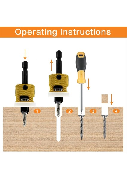 Hex Shank Counterk Matkap Bit Seti 1/8 Inç 9/64 Inç 5/32 Inç Ahşap Konuşma Matkap Bitleri+Ayarlanabilir Bit Derinlik Durumu (Yurt Dışından) indirimleri