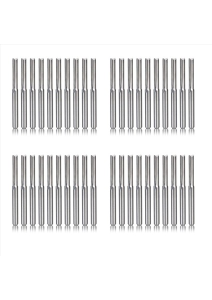 40PCS 2 Flüt Cnc Yönlendirici Bitleri 3 175MM Düz Yuva Tungsten Ahşap Plastik Için Çelik Freze Kesici (Yurt Dışından)