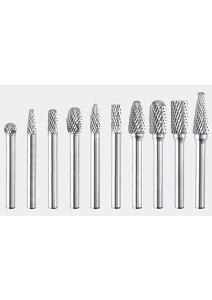 Rock Karbür Burr Seti 1/4 Inç 10PC Die Öğütücü Bitler Metal Ahşap Kaynak Beton Taş Taşlama Bozulma (Yurt Dışından)