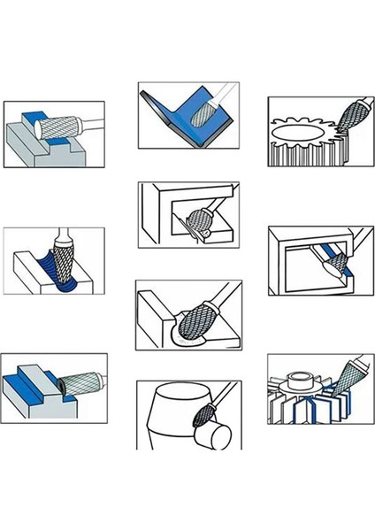 Rock Karbür Burr Seti 1/4 Inç 10PC Die Öğütücü Bitler Metal Ahşap Kaynak Beton Taş Taşlama Bozulma (Yurt Dışından) modelleri