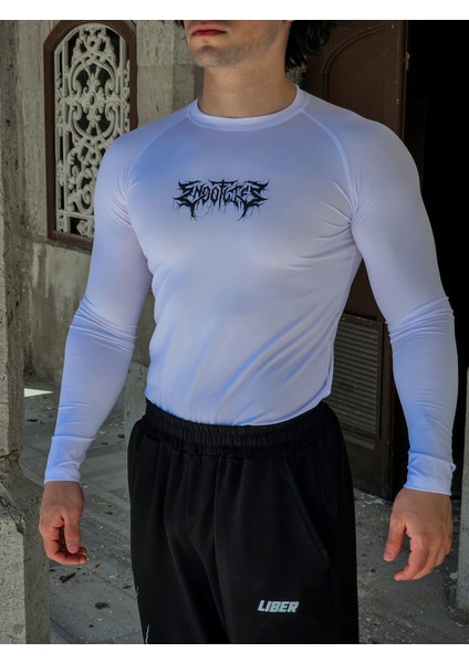 Endoflife - Uzun Kollu Compression T-Shirt (Beyaz)