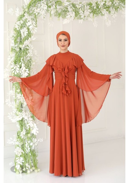 Tesettür Volanlı Abiye