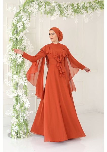 Tesettür Volanlı Abiye fiyatları