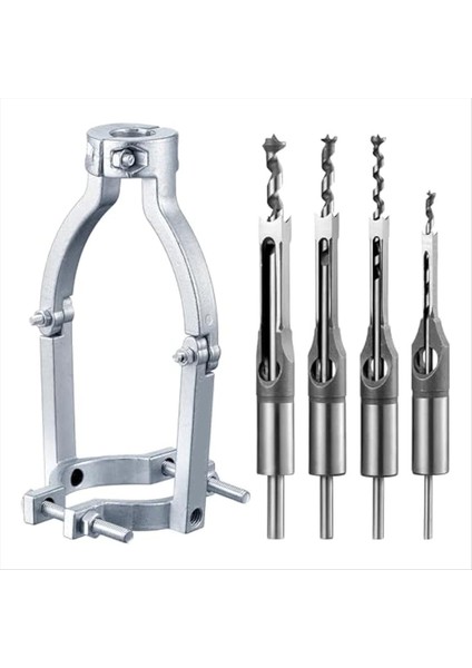 Kare Delik Matkap Bit Adaptörü ve Matkap Pres Için 4 Matkap Bit (Yurt Dışından)