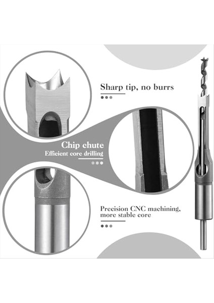 Kare Delik Matkap Bit Adaptörü ve Matkap Pres Için 4 Matkap Bit (Yurt Dışından) fırsatları