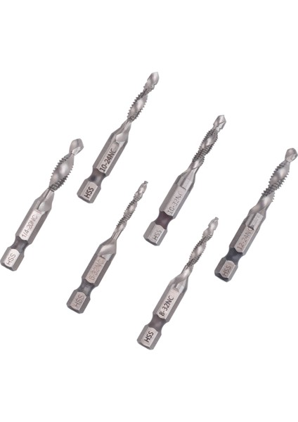 6pcs Matkap Tap Seti Hex Shank Sae Kombinasyon Matkap ve Tap Bit Seti Hss 4341 Vida Tap Deburr Matkap Bit (Yurt Dışından) fiyatları