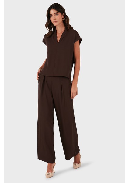 Via Dante Relaxed Fit V Yaka Kısa Kollu Bluz Bayan Bluz 268755088 fiyatları