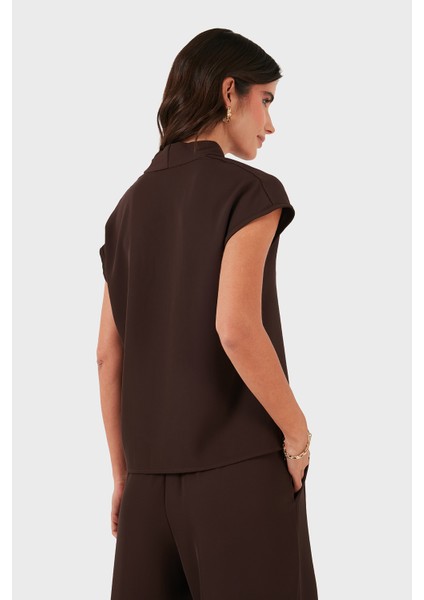 Via Dante Relaxed Fit V Yaka Kısa Kollu Bluz Bayan Bluz 268755088 modelleri