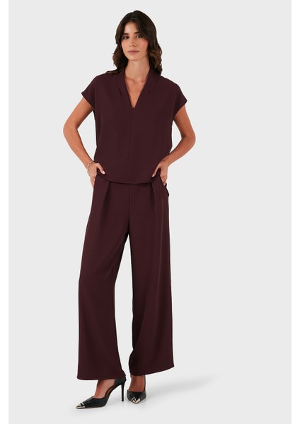 Via Dante Relaxed Fit V Yaka Kısa Kollu Bluz Bayan Bluz 268755088 fiyatları