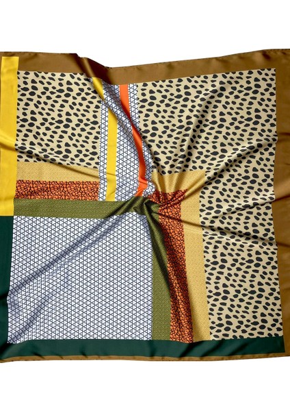 Nil Scarf Brown/yellow 70*70 cm Fular Eşarp