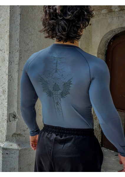 Valhalla - Uzun Kollu Compression T-Shirt (Füme)