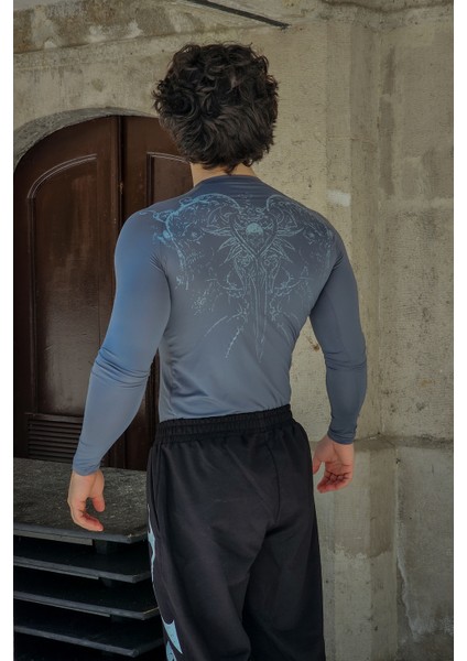 The Gauntlet - Uzun Kollu Compression T-Shirt (Füme)