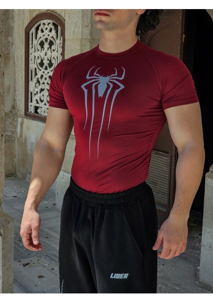 Spider - Compression T-Shirt (Bordo)
