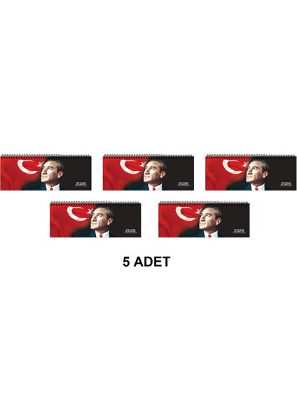 Keskin 2026-AJ-65 12*33,5 Spr.haftalık Masa Ajandası-Atatürk (5 Adet)