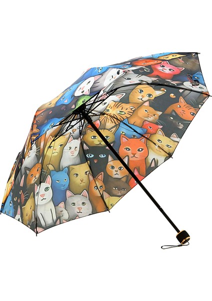 Yarasa Model 8 Telli Kedi Desenli Manuel Şemsiye fiyatları