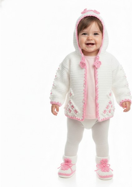 El Örgüsü 5’li Bebek Seti – Hırka, Yelek, Patik, Atkı ve Battaniye | modelleri